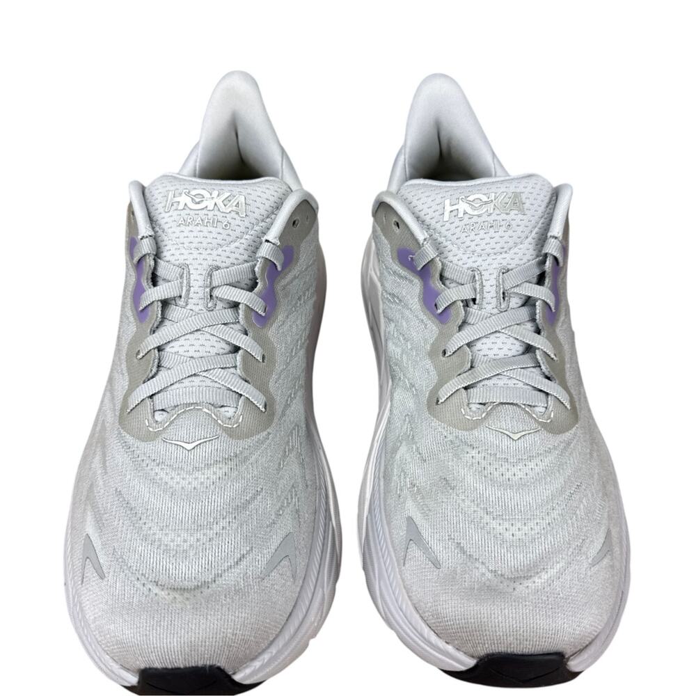 Hoka Arahi 6 Women 9.5 B Harbor Mist Silver Running Shoes Sneaker Aetrex Insoles - Picture 6 of 13
